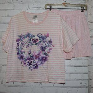 🌸 NWT Floral Heart Pajama Set · Women’s Medium